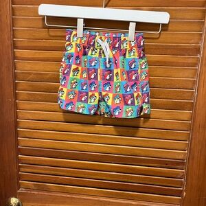 Vibrant Cartoon Print Kids Swim Shorts